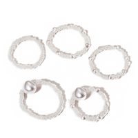 Creative Retro Simple White Rice Bead Ring White Pearl Ring 5-piece Set main image 6