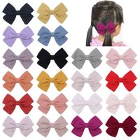 Fashion New Children's Bow Hairpin Baby Hairpin Personality Cotton Solid Color Hairpin main image 1