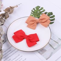 Fashion New Children's Bow Hairpin Baby Hairpin Personality Cotton Solid Color Hairpin main image 6