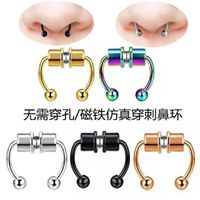 New Stainless Steel Magnetic False Nose Ring Wholesale main image 1