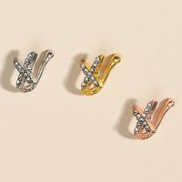 European Fashion Cross Diamond Fake Nose Ring Nose Clip main image 5