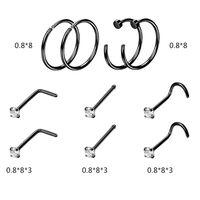Wholesale Stainless Steel Jewelry Earrings Nose Nails Eyebrow Nails Ten Set main image 1