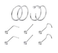 Wholesale Stainless Steel Jewelry Earrings Nose Nails Eyebrow Nails Ten Set main image 5