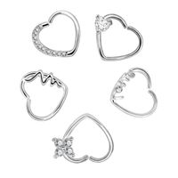 Stainless Steel Hot Sale Love Zircon Nose Ring Multi-function Earrings Ear Bone Nail Piercing main image 2