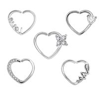 Stainless Steel Hot Sale Love Zircon Nose Ring Multi-function Earrings Ear Bone Nail Piercing main image 3