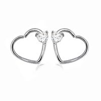 Stainless Steel Hot Sale Love Zircon Nose Ring Multi-function Earrings Ear Bone Nail Piercing main image 4
