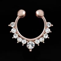 Fashion Golden Crystal Inlaid Diamond Nose Ring Wholesale main image 3
