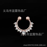 Fashion Golden Crystal Inlaid Diamond Nose Ring Wholesale main image 6