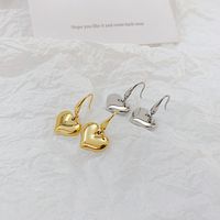 Simple Temperament Heart-shaped Stainless Steel Earrings main image 4