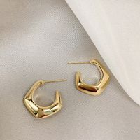 European And American Minimalist Geometric Metal C-shaped Niche Personality Earrings main image 2