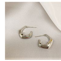 European And American Minimalist Geometric Metal C-shaped Niche Personality Earrings main image 3