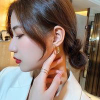 Boucle D&#39;oreille Coréenne Femme Automne Et Hiver 2022 Nouvelles Boucles D&#39;oreilles Dorées main image 1