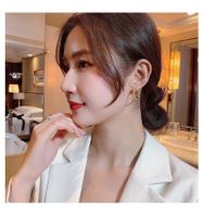 Boucle D&#39;oreille Coréenne Femme Automne Et Hiver 2022 Nouvelles Boucles D&#39;oreilles Dorées main image 5