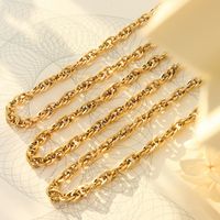 European And American Stitching Thick Chain Exaggerated Bracelet Necklace Set Titanium Steel main image 1