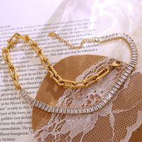 Exaggerated U-shaped Horseshoe Zircon Necklace Jewelry Set Bracelet main image 4
