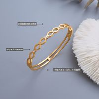 Style Coréen Mode Simple Numéro Chanceux 8 Bracelet En Zircon Ornements À La Main En Acier Au Titane main image 3