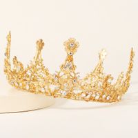 Baroque Creative Full-round Crown Alloy Flower Bridal Crown main image 3