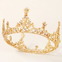 Baroque Creative Full-round Crown Alloy Flower Bridal Crown main image 4
