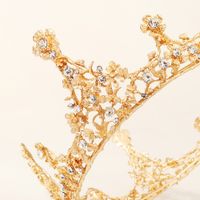 Baroque Creative Full-round Crown Alloy Flower Bridal Crown main image 5
