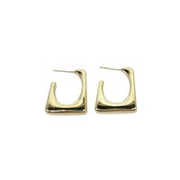 European And American Geometric Trapezoidal Square Alloy Earrings main image 5