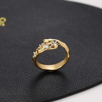 Snake-shaped Open Ring Trendy Diamond Adjustable Ring main image 5
