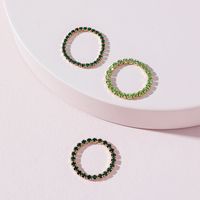 European And American Fashion Jewelry Chain Rhinestone Ring Set Stacking Ring main image 3