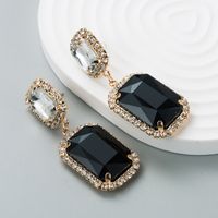 European And American Fashion Glass Diamond Geometric Earrings Women's Long Pendant Earrings sku image 4