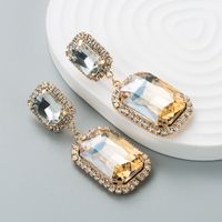 European And American Fashion Glass Diamond Geometric Earrings Women's Long Pendant Earrings sku image 3