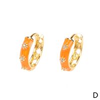 European And American New Style Dripping Color Zircon Copper Earrings Wholesale sku image 4