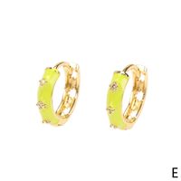 European And American New Style Dripping Color Zircon Copper Earrings Wholesale sku image 5