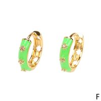 European And American New Style Dripping Color Zircon Copper Earrings Wholesale sku image 6