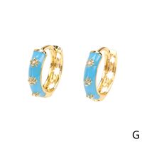 European And American New Style Dripping Color Zircon Copper Earrings Wholesale sku image 7