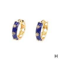European And American New Style Dripping Color Zircon Copper Earrings Wholesale sku image 8