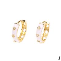 European And American New Style Dripping Color Zircon Copper Earrings Wholesale sku image 11