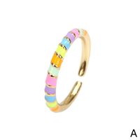 Color Dripping Twist Ring Creative Copper Plated Open Index Finger Ring sku image 1