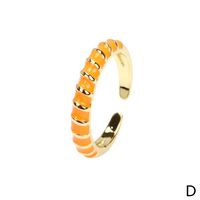 Color Dripping Twist Ring Creative Copper Plated Open Index Finger Ring sku image 4