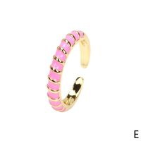 Color Dripping Twist Ring Creative Copper Plated Open Index Finger Ring sku image 5
