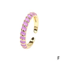 Color Dripping Twist Ring Creative Copper Plated Open Index Finger Ring sku image 6
