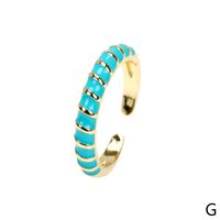 Color Dripping Twist Ring Creative Copper Plated Open Index Finger Ring sku image 7