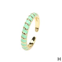 Color Dripping Twist Ring Creative Copper Plated Open Index Finger Ring sku image 8