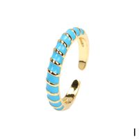 Color Dripping Twist Ring Creative Copper Plated Open Index Finger Ring sku image 9