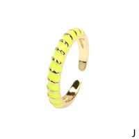 Color Dripping Twist Ring Creative Copper Plated Open Index Finger Ring sku image 10