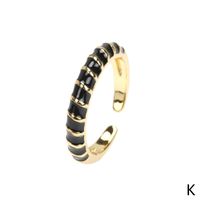 Color Dripping Twist Ring Creative Copper Plated Open Index Finger Ring sku image 11