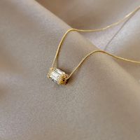 Koreanische Mode Geometrische Halskette Einfache Nische Anhänger Kupfer Halskette Großhandel sku image 1