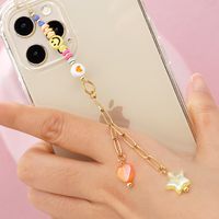 Ethnic Soft Ceramic Acrylic Heart Smiley Face Mobile Phone Chain sku image 2