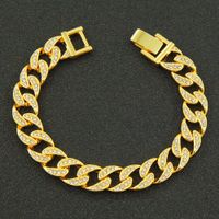 European And American Hip-hop Full Diamond Cuban Chain Bracelet Wholesale sku image 3