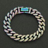 European And American Hip-hop Full Diamond Cuban Chain Bracelet Wholesale sku image 1