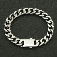 Hip-hop Punk Glossy Stainless Steel Spring Clasp Cuban Chain Trendy Necklace sku image 1
