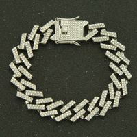 European And American Hip-hop Cuban Chain Full Diamond Bracelet sku image 2