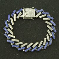 European And American Hip-hop Cuban Chain Full Diamond Bracelet sku image 4